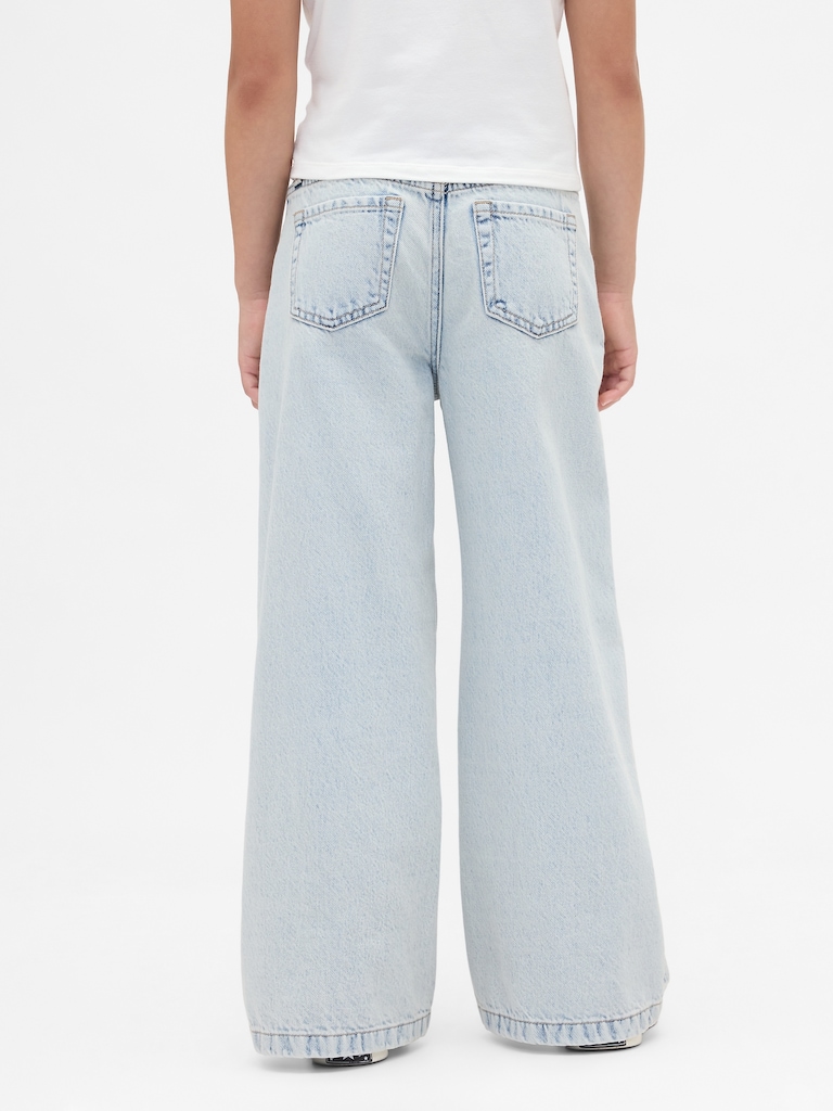 Kids High Rise Stride Wide-Leg Ankle Jeans