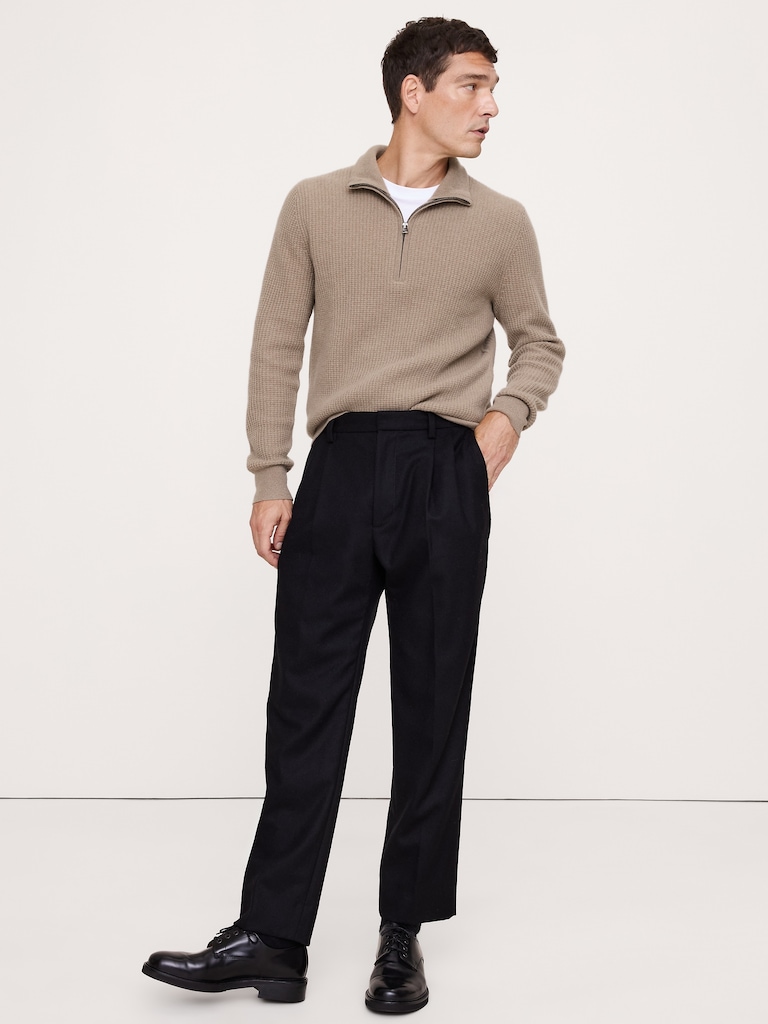 Italian Merino-Cashmere Quarter-Zip Sweater