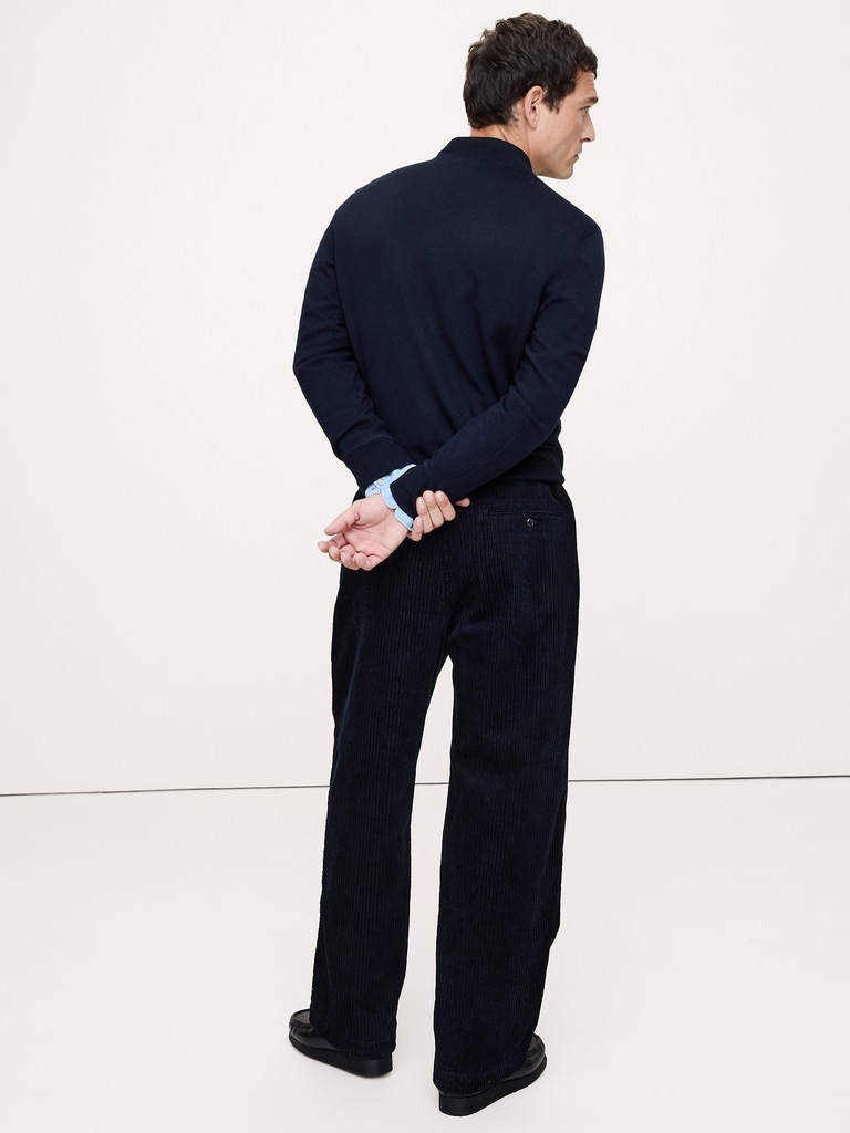 Loose Pleated Corduroy Pant