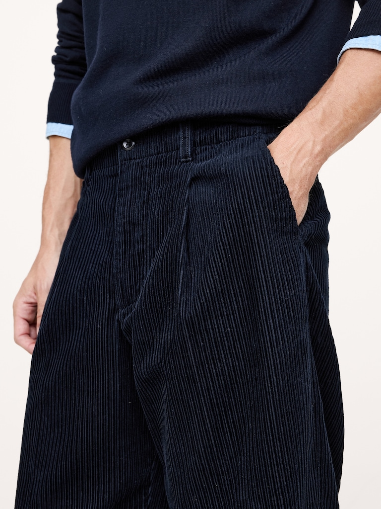 Loose Pleated Corduroy Pant