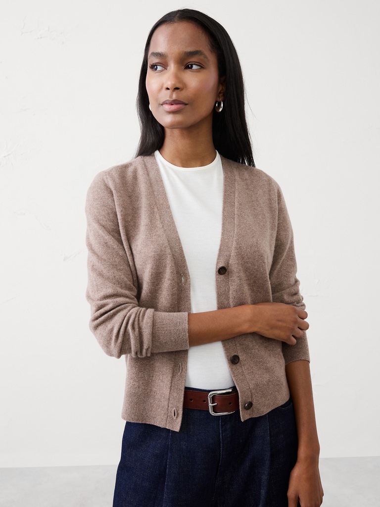 Merino-Cashmere Blend Cardigan Sweater