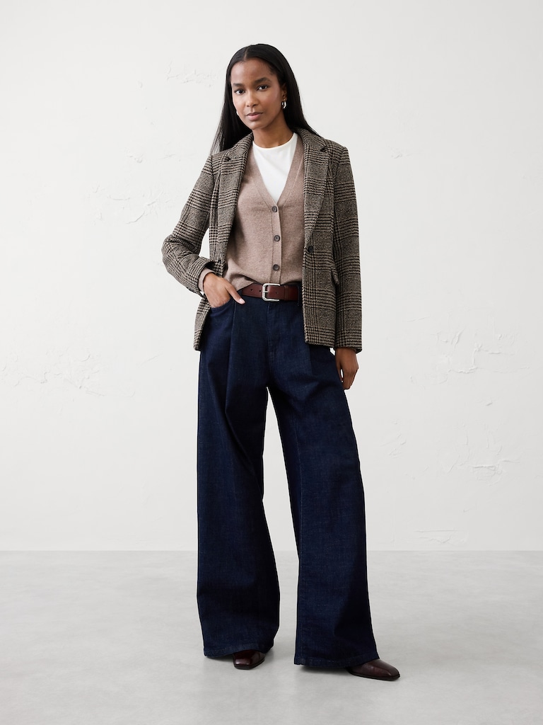 Merino-Cashmere Blend Cardigan Sweater