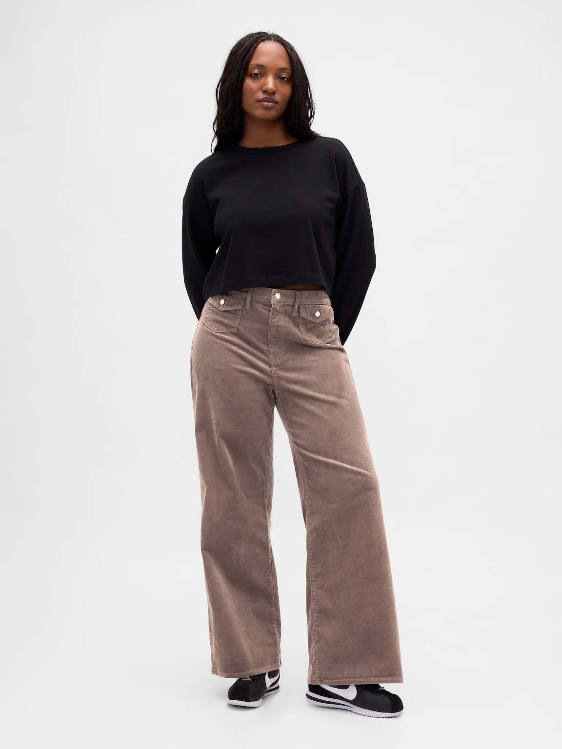High Rise Stride Corduroy Wide-Leg Pants