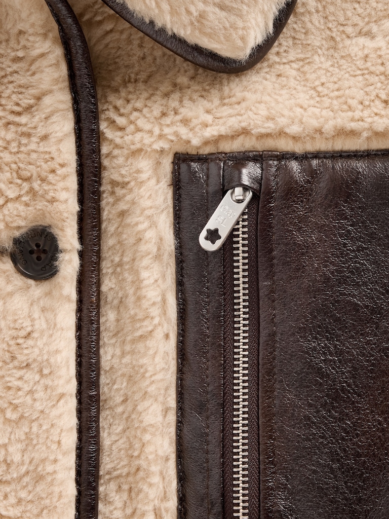Gap × Sandy Liang Reversible Vegan Leather Sherpa Jacket