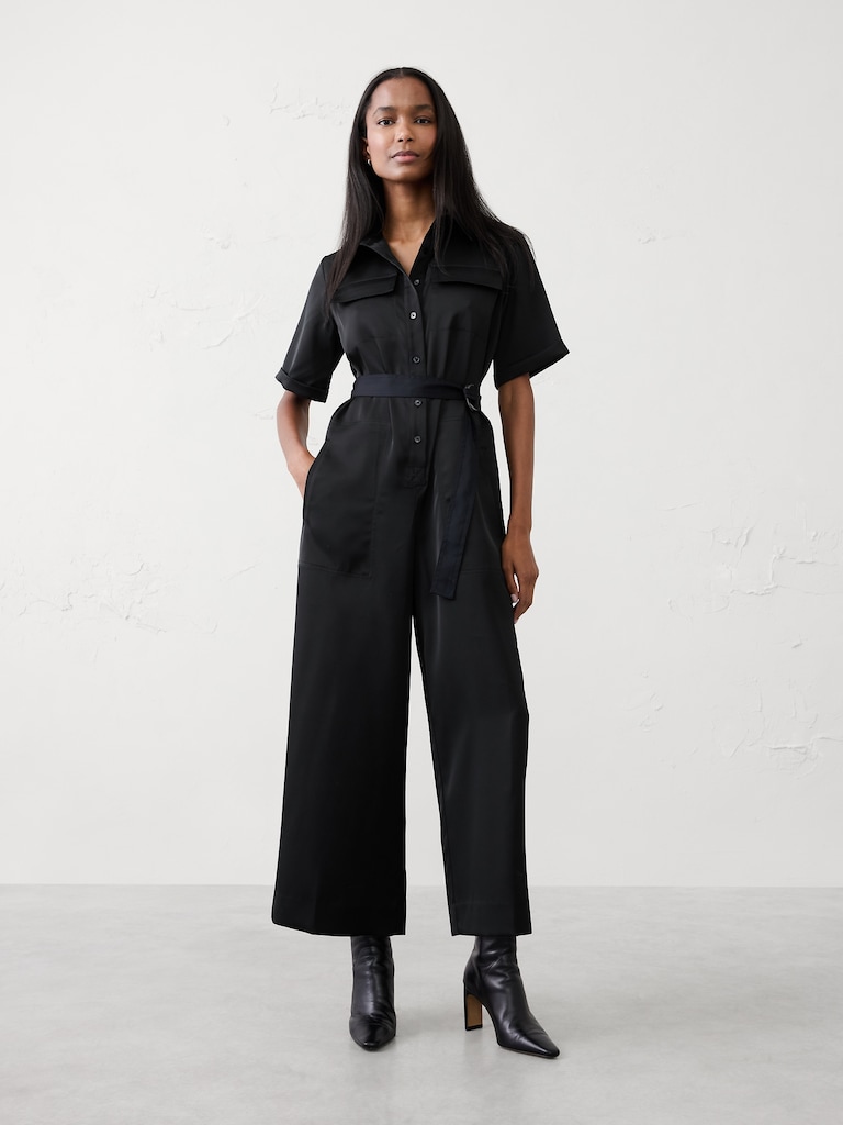 Satin Utility Jumpsuit
