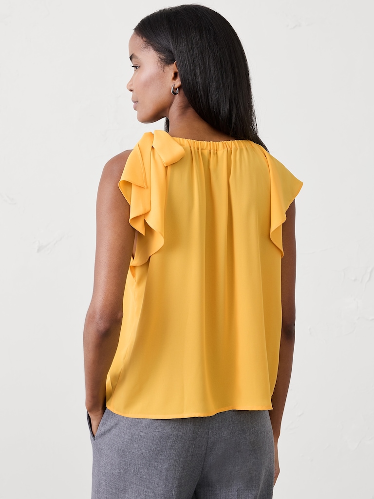 Georgette Tied-Shoulder Top