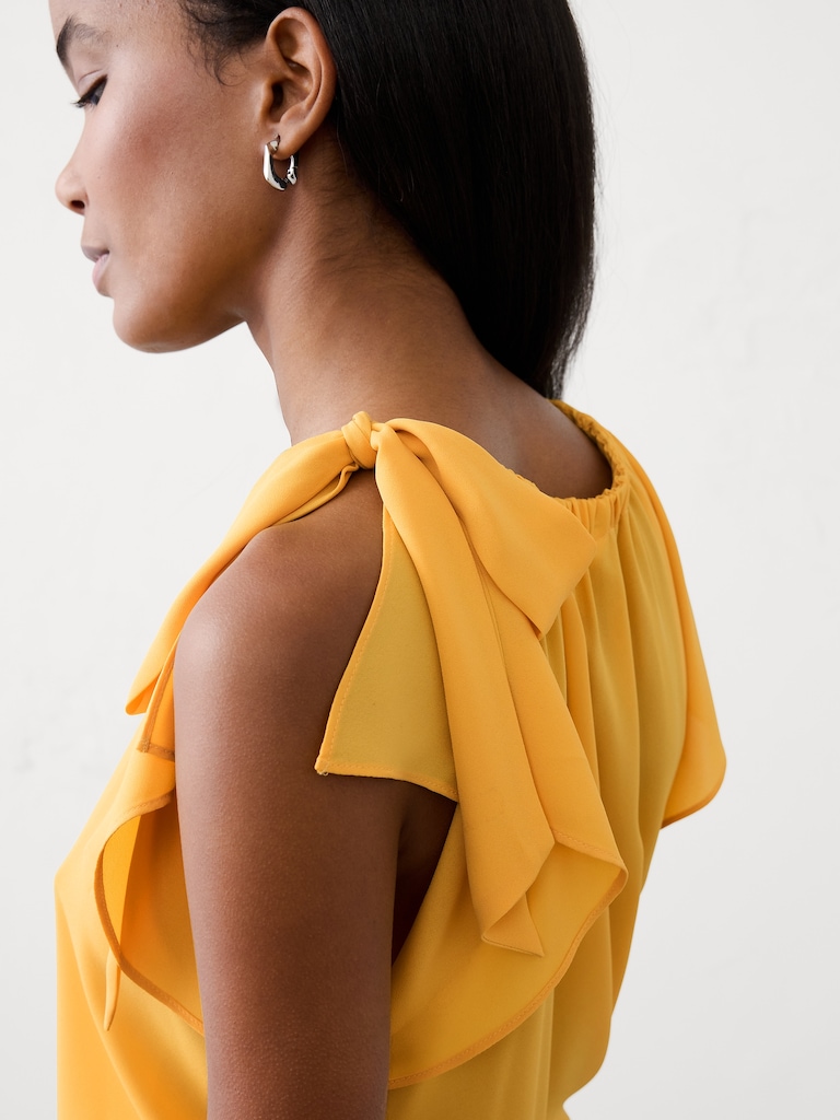 Georgette Tied-Shoulder Top