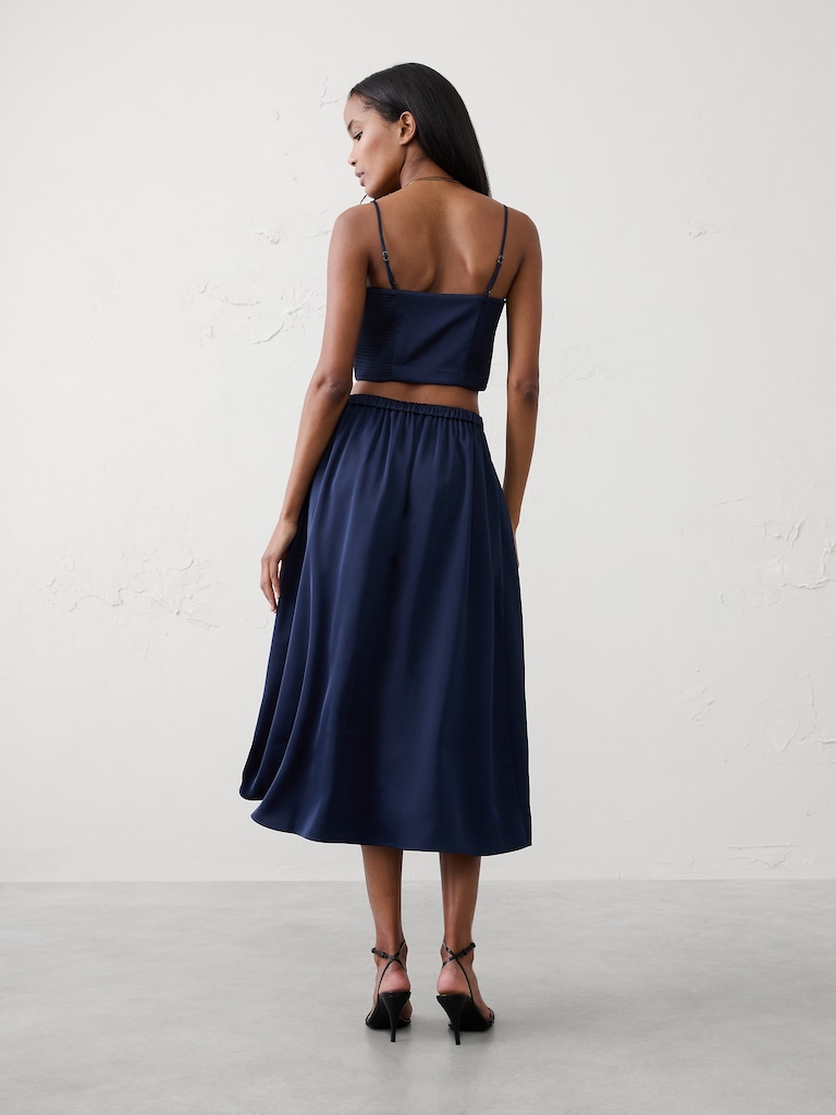 Satin Midi Skirt