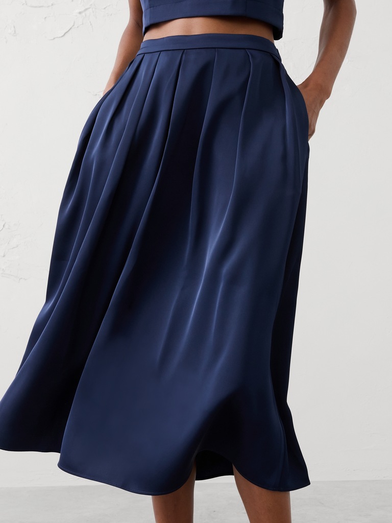 Satin Midi Skirt