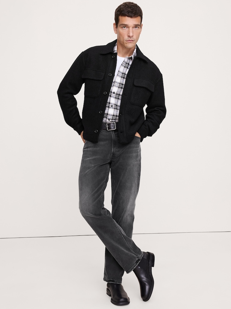 Boiled Wool-Blend Shirt Jacket