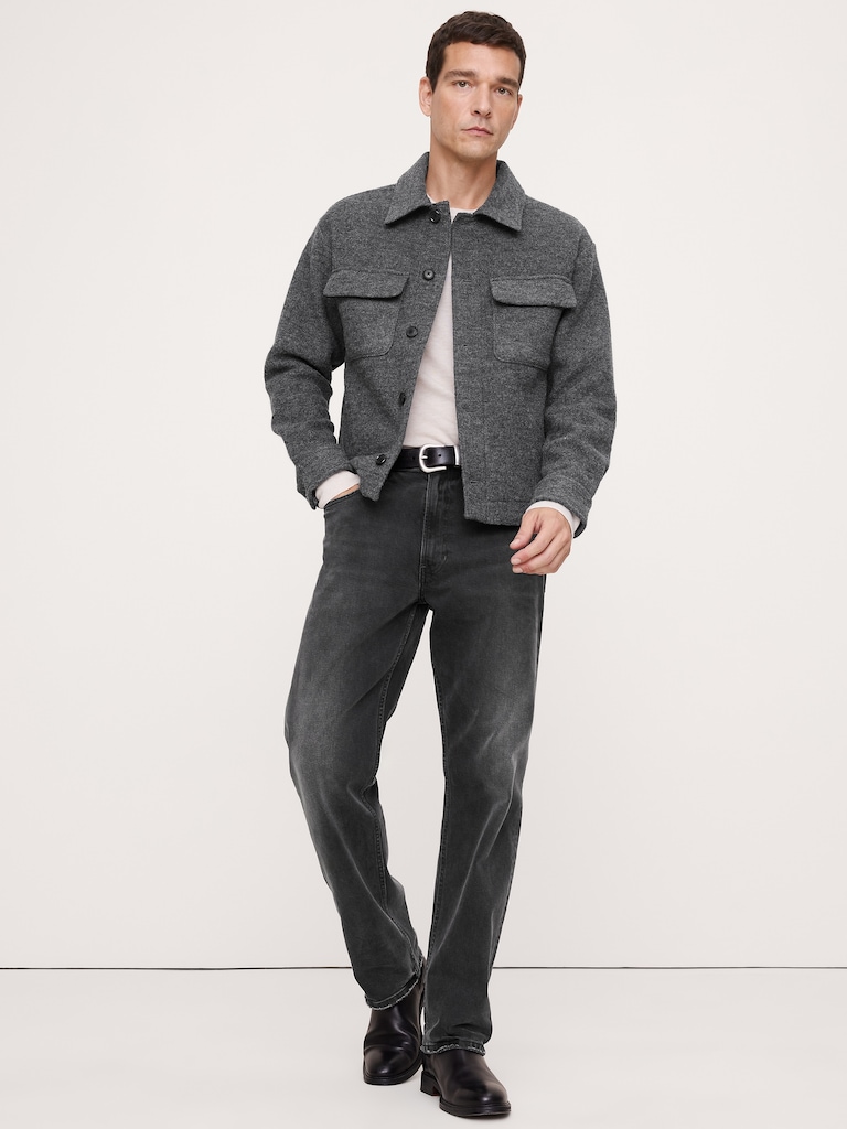 Boiled Wool-Blend Shirt Jacket