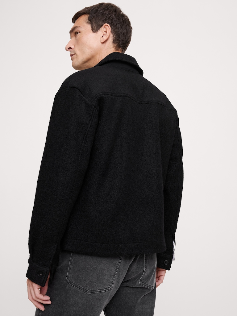 Boiled Wool-Blend Shirt Jacket