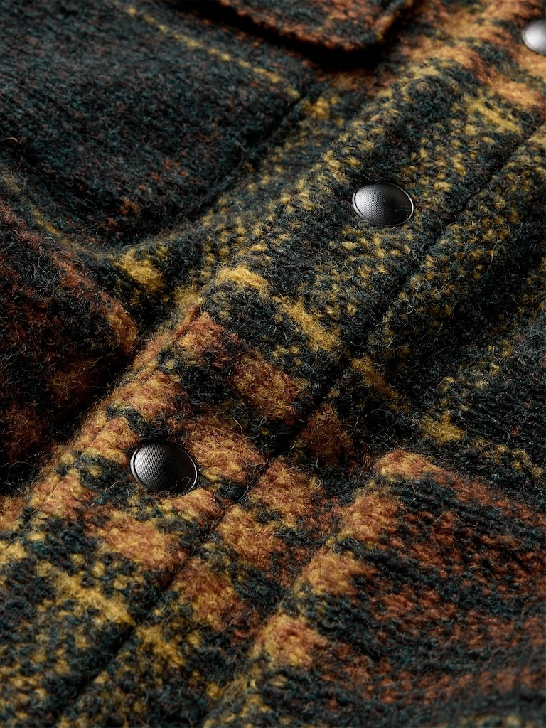 Plaid Bouclé Trucker Jacket