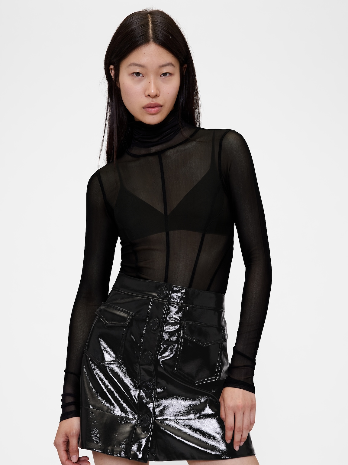 GapStudio Sheer Mesh Turtleneck