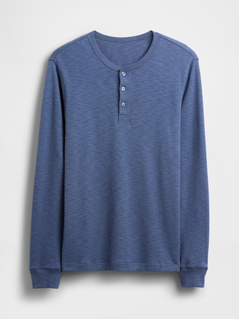 Double-Knit Henley T-Shirt