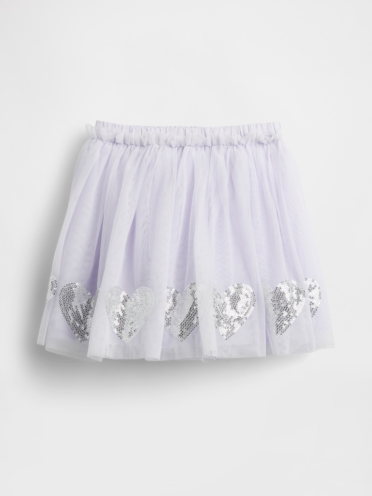 Baby & Toddler Tulle & Sequin Heart Skirt