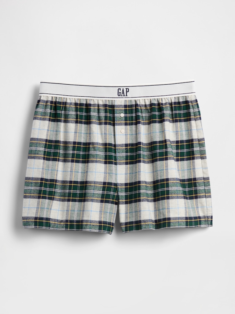 Logo Flannel Boxer Shorts