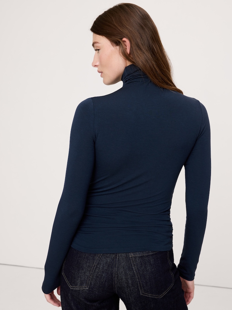 Luxe Wool-Blend Turtleneck T-Shirt