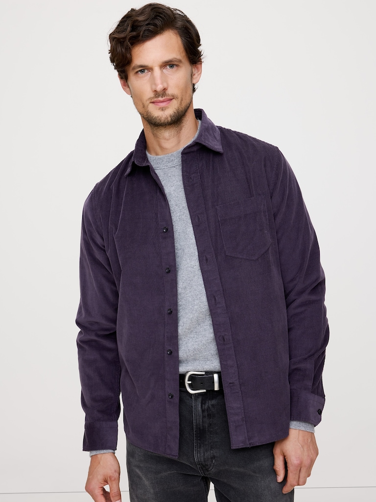 Standard-Fit Lightweight Corduroy Shirt