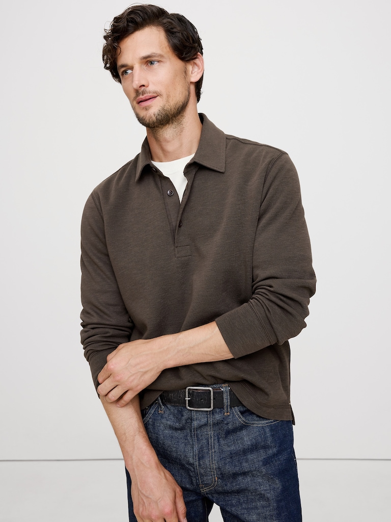 Slub Double-Knit Polo