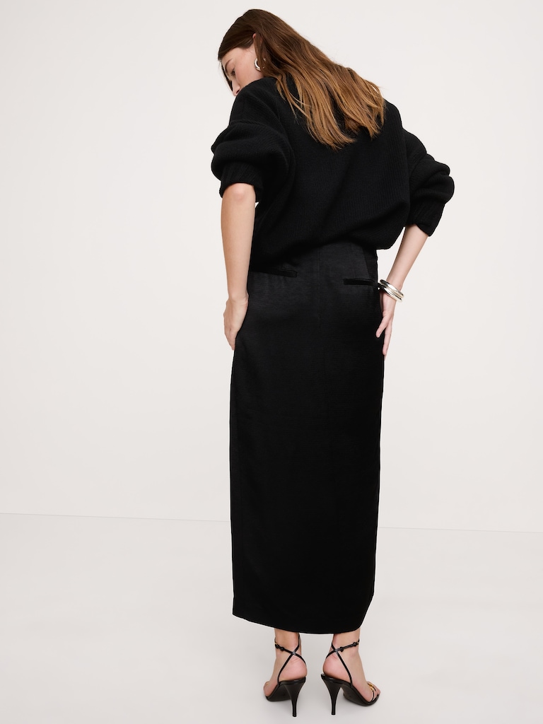 Ponte & Sequin Wrap Skirt