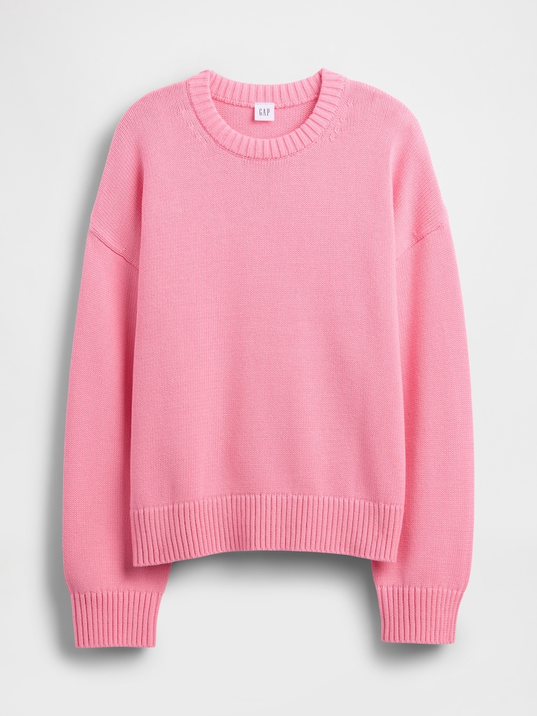 Relaxed Cotton Crewneck Sweater