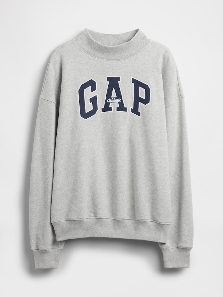 Heavyweight French Terry Oversized Mockneck Logo Sweatshirt