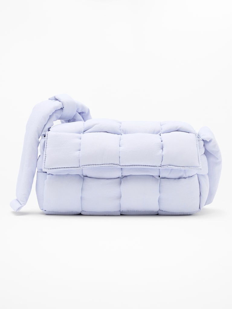 Woven Square Puff Crossbody