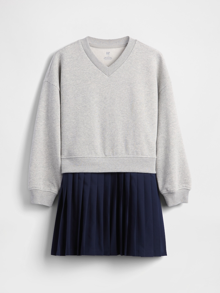 Kids VintageSoft Pleated Sweatshirt Dress