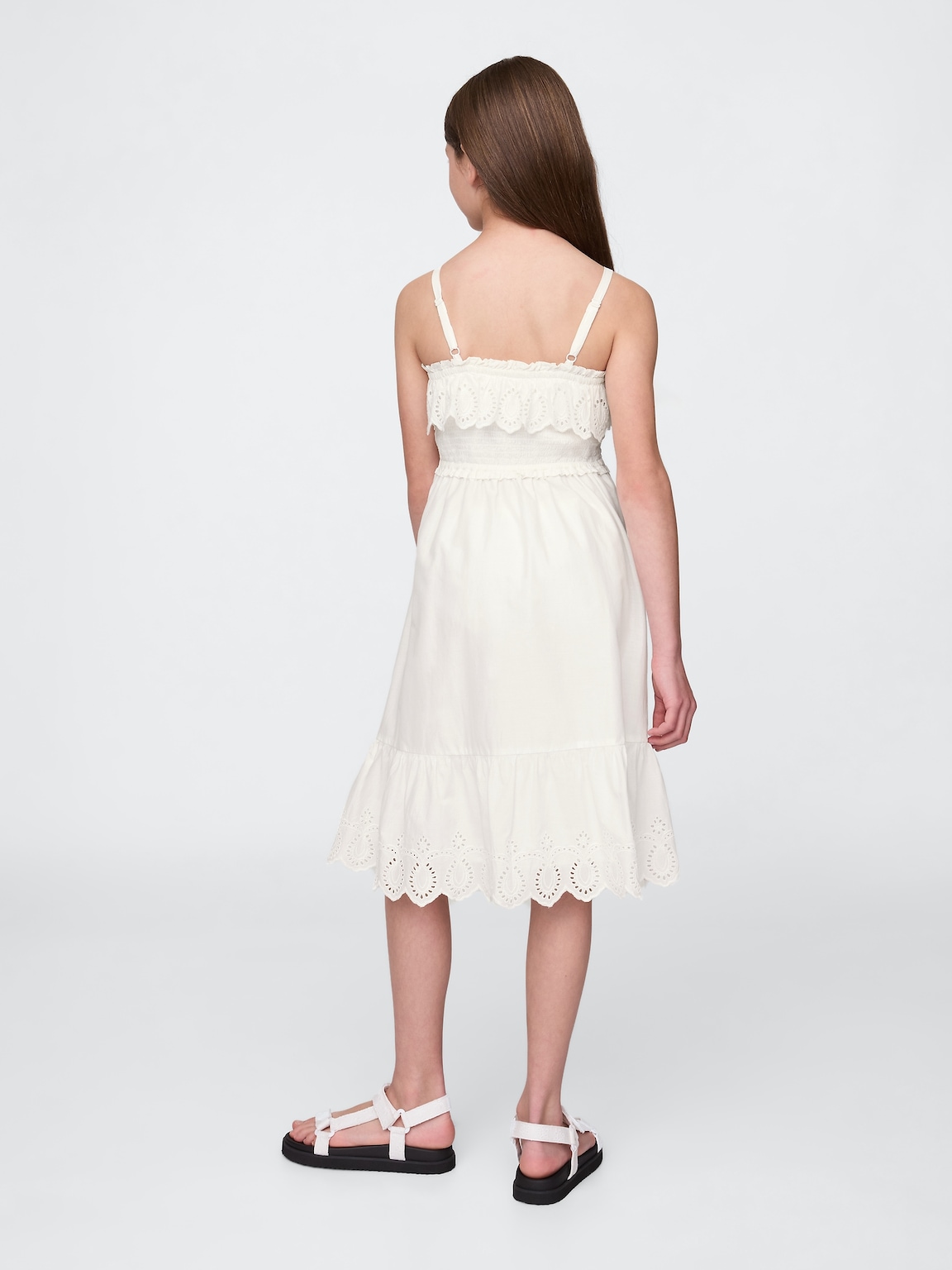 Kids Smocked Ruffle Midi Dress