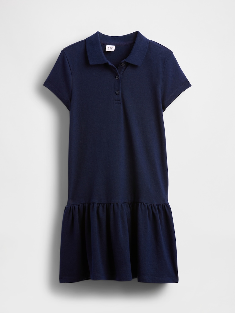 Kids Uniform Drop-Waist Polo Dress