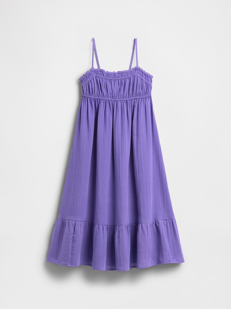 Kids Crinkle Gauze Midi Dress