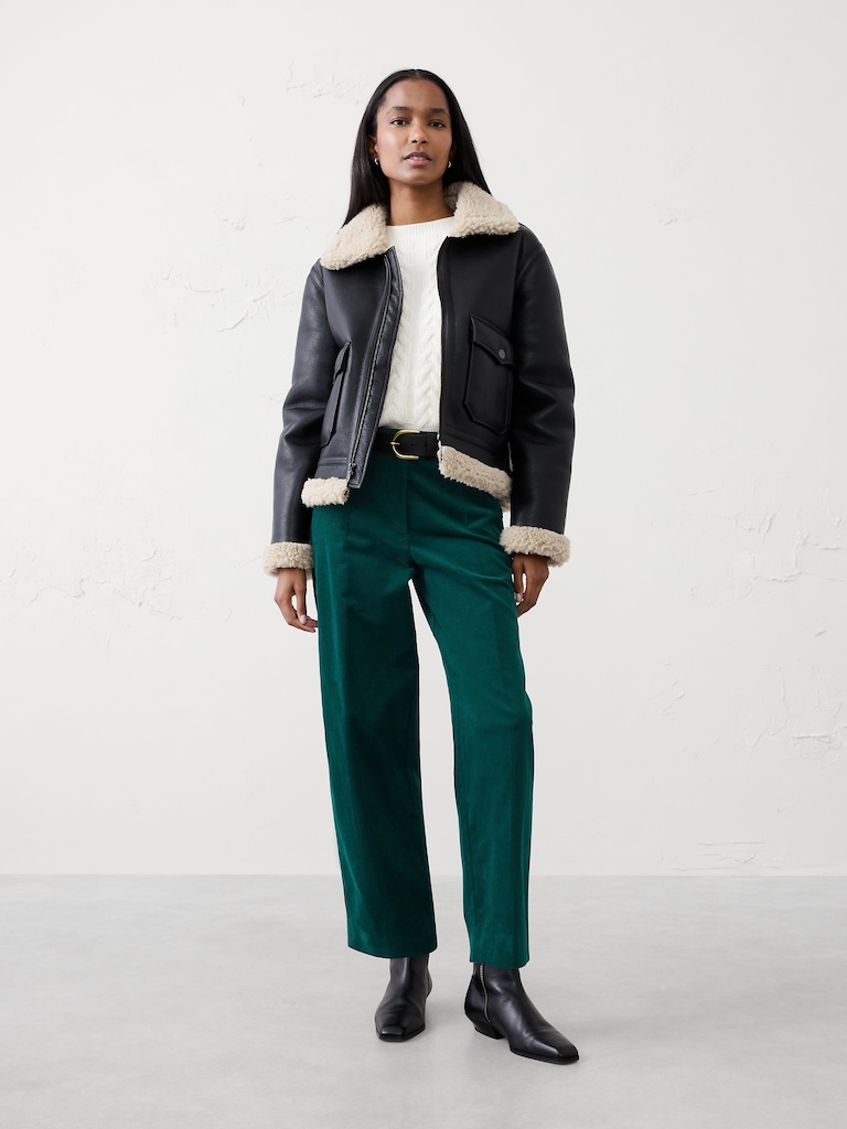 Straight Mid-Rise Corduroy Pant