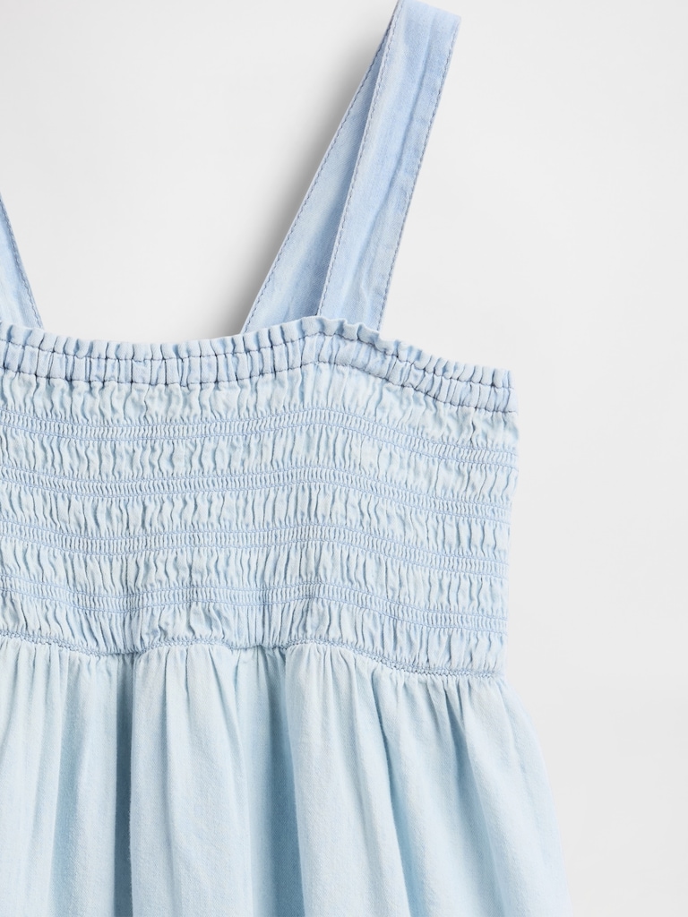 Kids Smocked Denim Dress