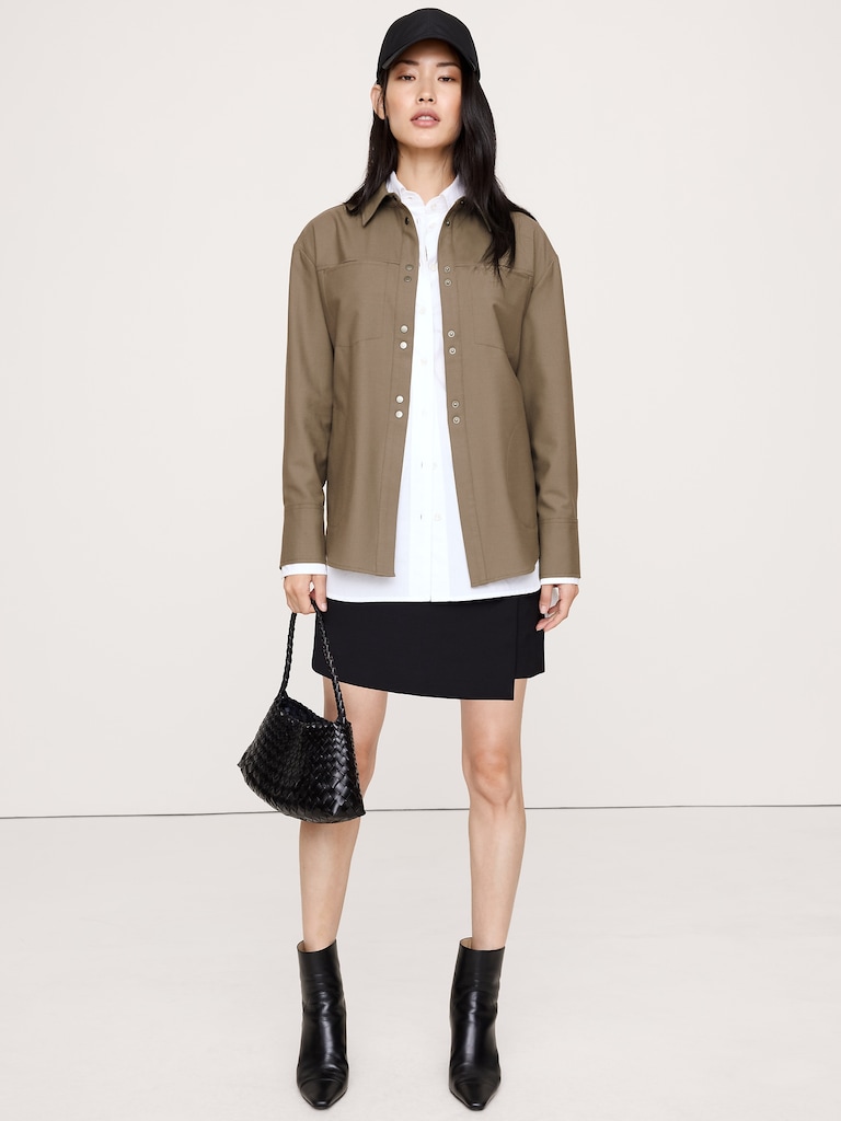 Stretch-Flannel Cinch-Back Shirt