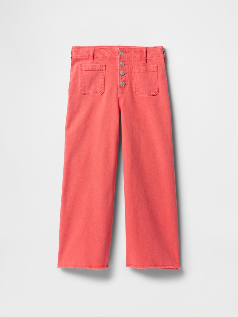 Kids High Rise Stride Wide-Leg Ankle Jeans