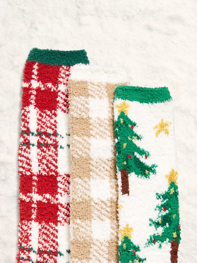 3-Pack Cozy Crew Socks for Women