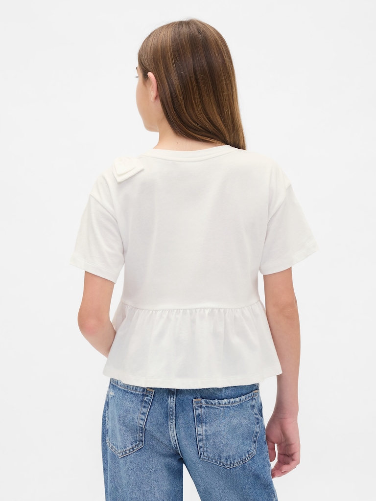 Kids Bow Peplum T-Shirt