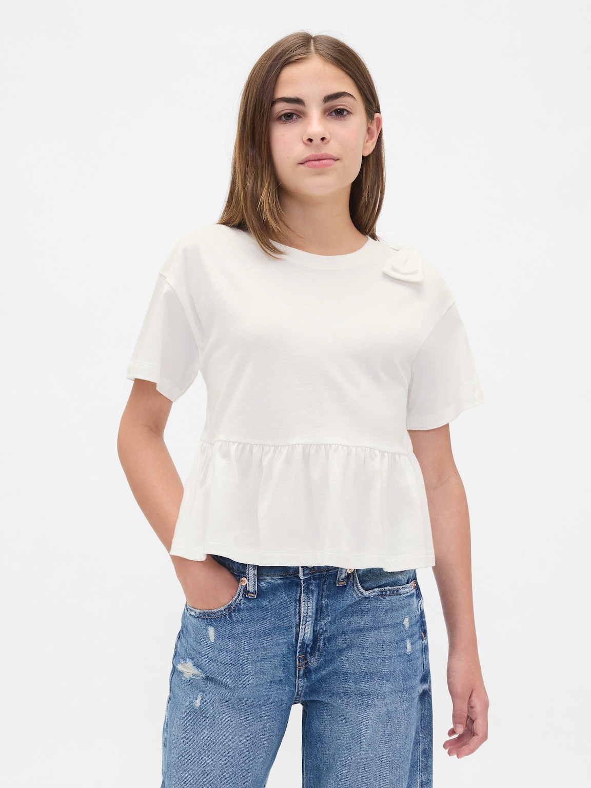 Kids Bow Peplum T-Shirt