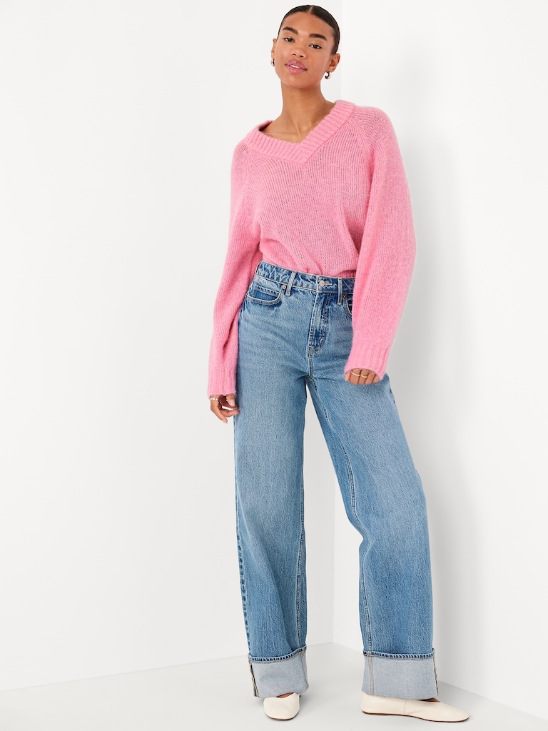 Cozy Cropped V-Neck Sweater