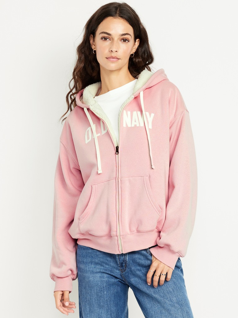 Oversized Logo-Graphic Hoodie Sweatshirt