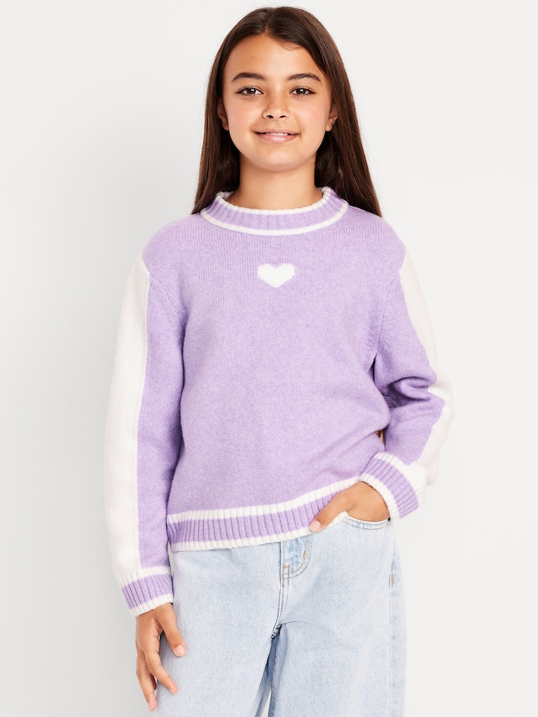SoSoft Color-Block Mock-Neck Sweater for Girls