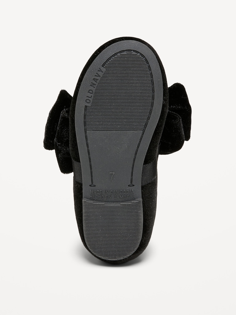 Velvet Bow Ballet Flats for Toddler Girls