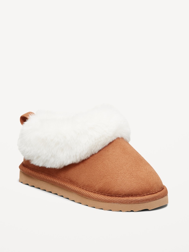 Faux-Suede Cuffed Booties for Toddler Girls