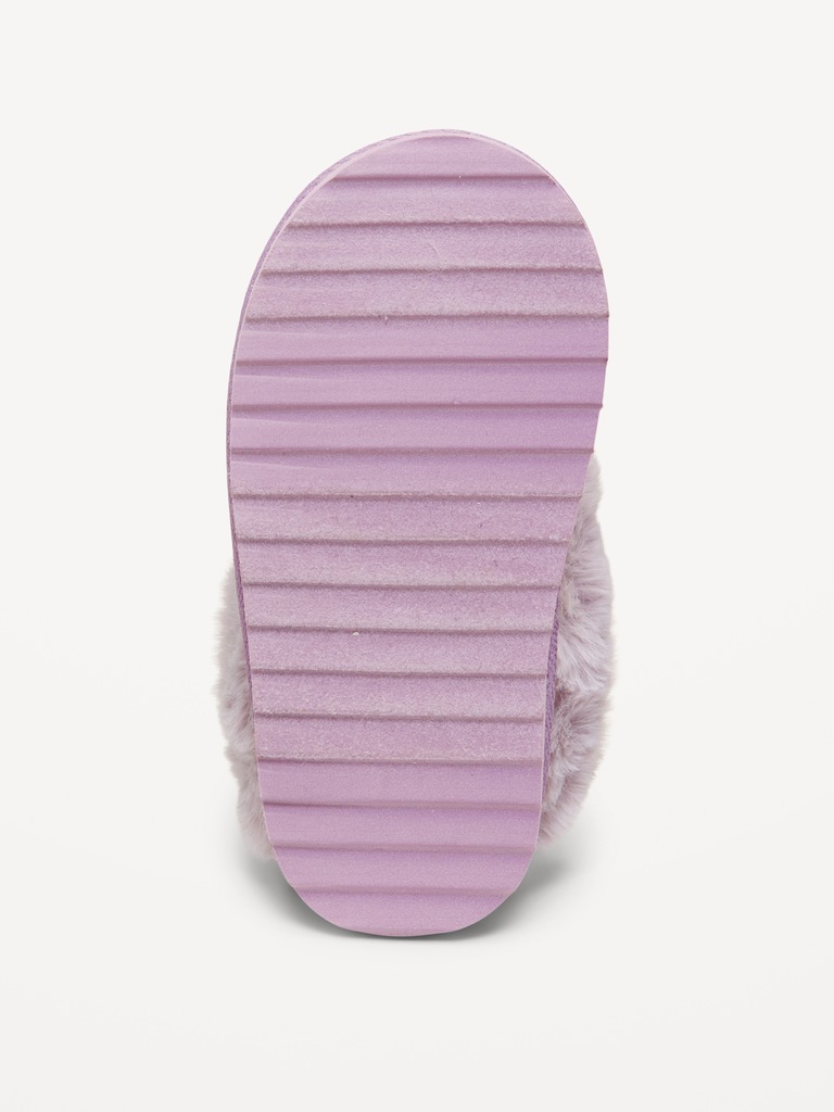 Faux-Suede Cuffed Booties for Toddler Girls