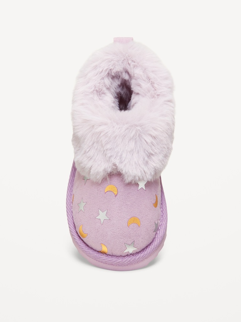 Faux-Suede Cuffed Booties for Toddler Girls
