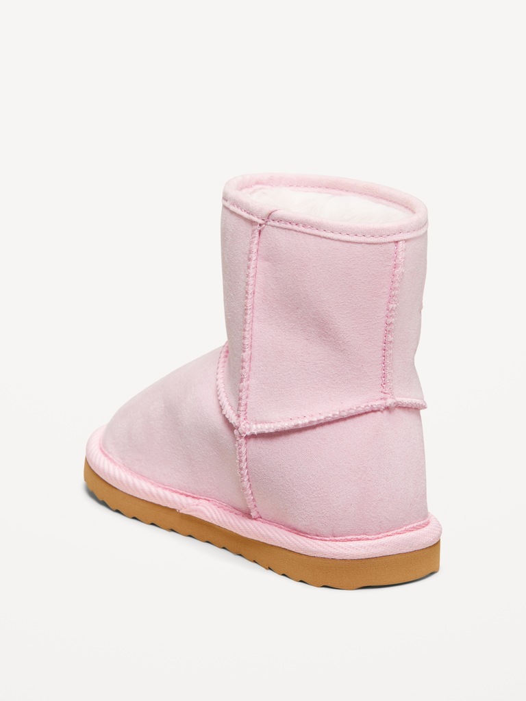 Faux-Suede Glitter Bow Cutout Boots for Toddler Girls