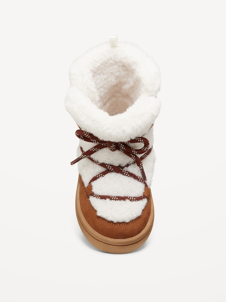 Sherpa Lace-Up Alpine Boots for Toddler Girls