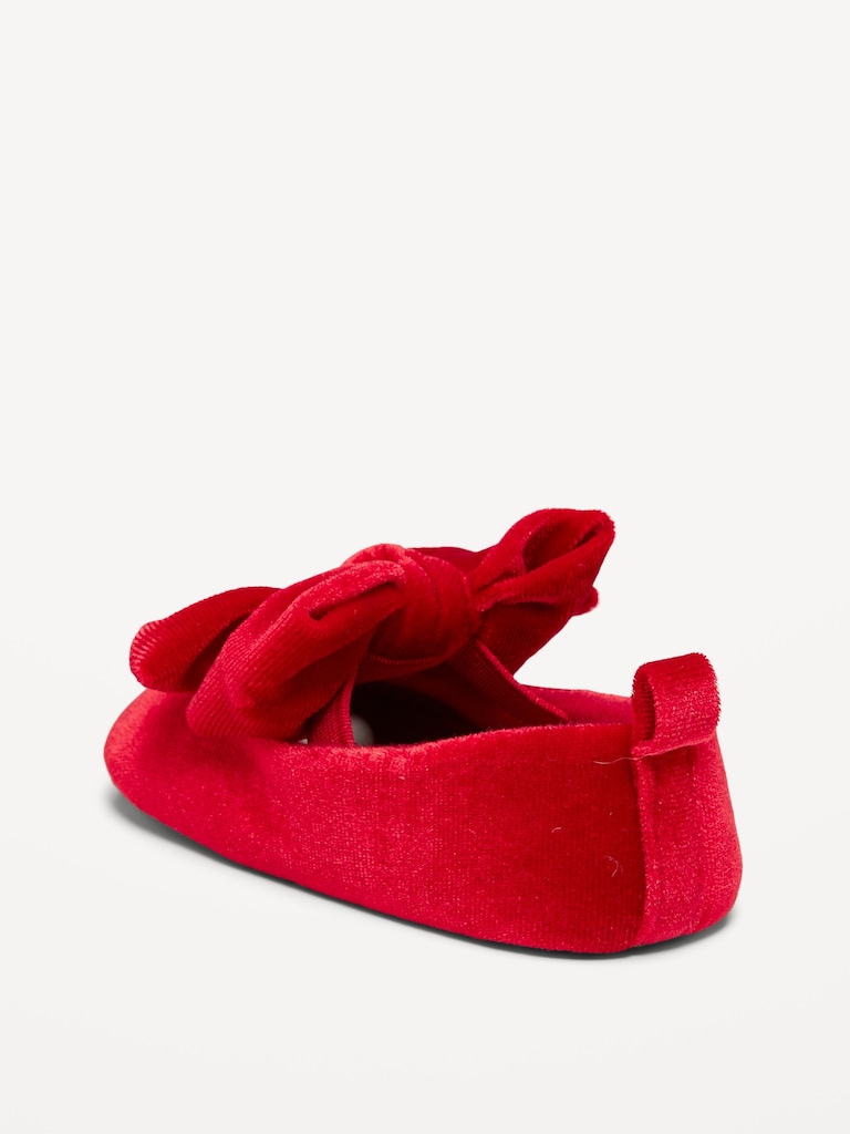 Velvet Bow Ballet Flats for Baby