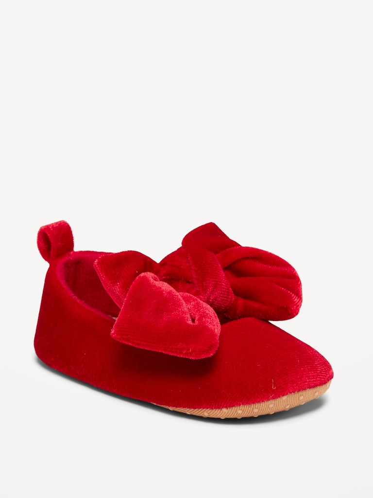 Velvet Bow Ballet Flats for Baby